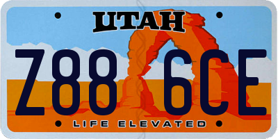 UT license plate Z886CE