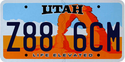 UT license plate Z886CM
