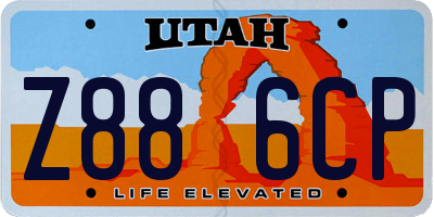 UT license plate Z886CP