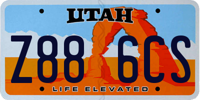 UT license plate Z886CS