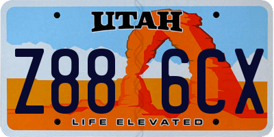 UT license plate Z886CX