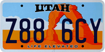 UT license plate Z886CY