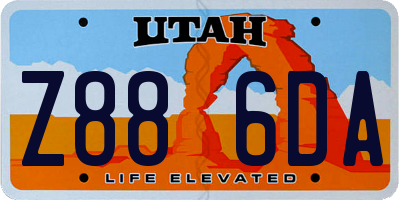UT license plate Z886DA