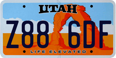 UT license plate Z886DF