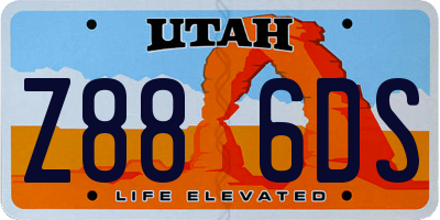 UT license plate Z886DS