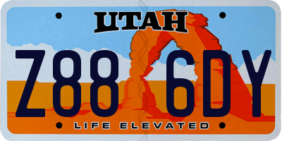 UT license plate Z886DY