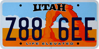 UT license plate Z886EE