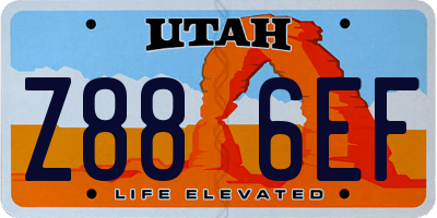 UT license plate Z886EF