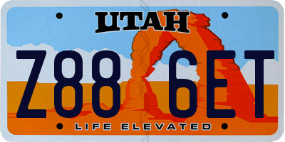 UT license plate Z886ET