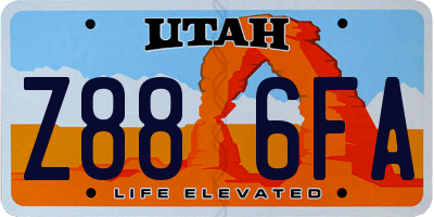 UT license plate Z886FA