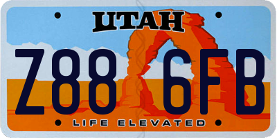 UT license plate Z886FB