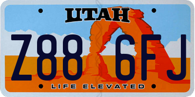 UT license plate Z886FJ