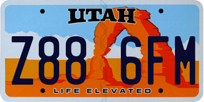 UT license plate Z886FM