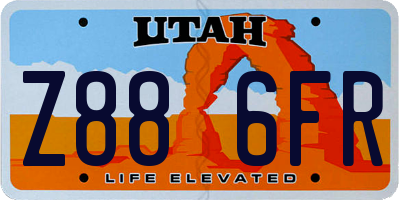 UT license plate Z886FR