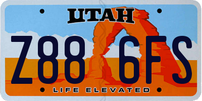 UT license plate Z886FS