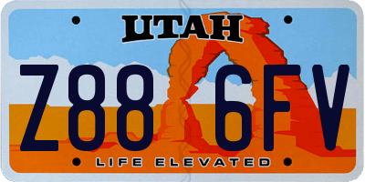 UT license plate Z886FV