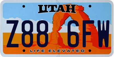 UT license plate Z886FW