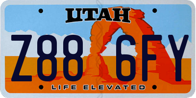 UT license plate Z886FY