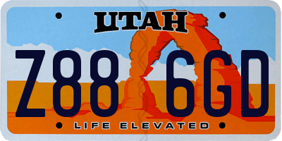 UT license plate Z886GD