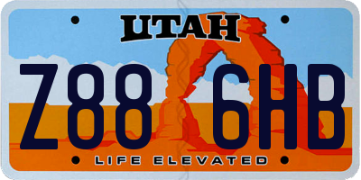 UT license plate Z886HB