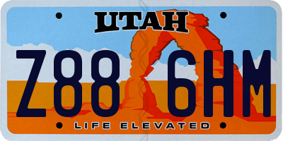 UT license plate Z886HM