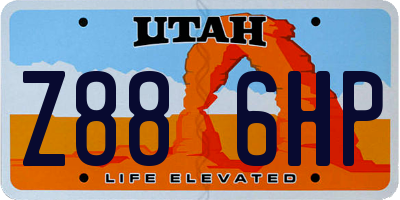 UT license plate Z886HP