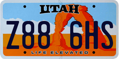 UT license plate Z886HS