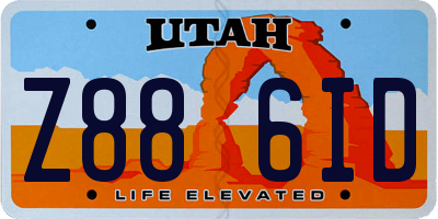 UT license plate Z886ID
