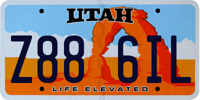 UT license plate Z886IL