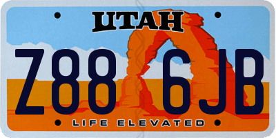 UT license plate Z886JB