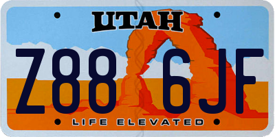 UT license plate Z886JF