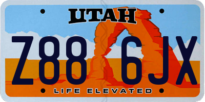 UT license plate Z886JX