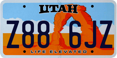 UT license plate Z886JZ