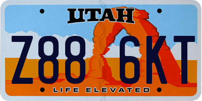 UT license plate Z886KT