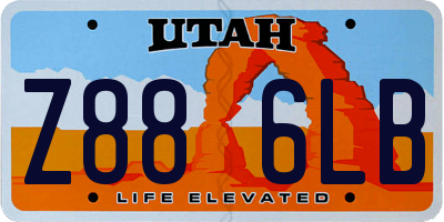 UT license plate Z886LB