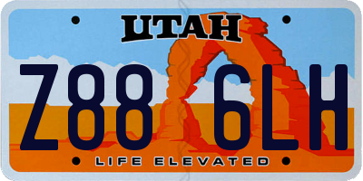 UT license plate Z886LH