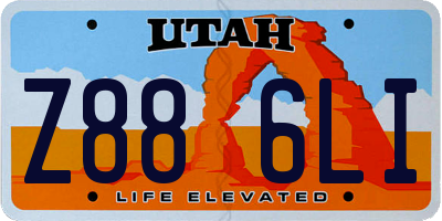 UT license plate Z886LI