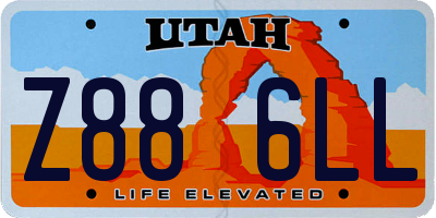 UT license plate Z886LL