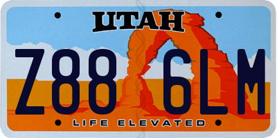 UT license plate Z886LM