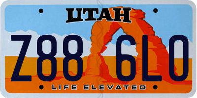 UT license plate Z886LO