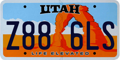 UT license plate Z886LS