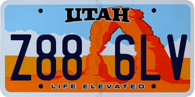 UT license plate Z886LV