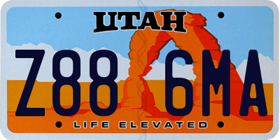 UT license plate Z886MA