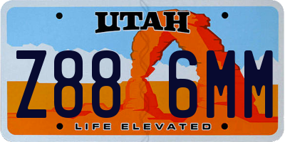 UT license plate Z886MM