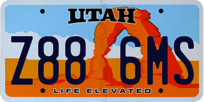 UT license plate Z886MS