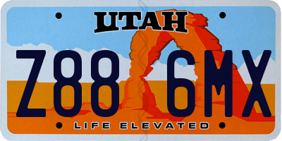 UT license plate Z886MX