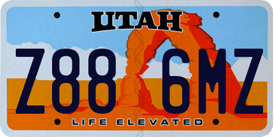 UT license plate Z886MZ