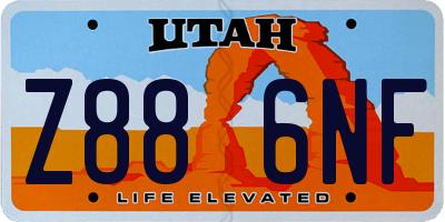 UT license plate Z886NF