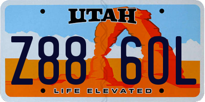 UT license plate Z886OL