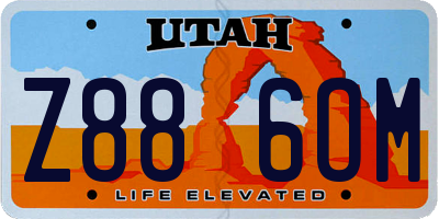 UT license plate Z886OM